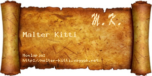 Malter Kitti névjegykártya